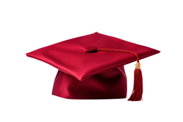 graduation cap with a personalized message or design on the top isolated on a white background.