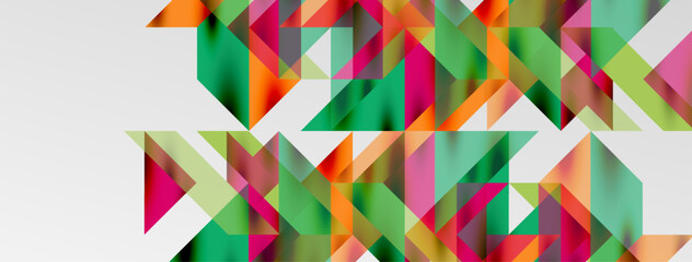 Obraz premium Tech minimal overlapping triangle shapes elements geometric graphic pattern