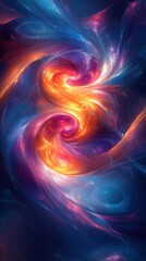 Fototapeta premium Abstract Swirling Cosmic Nebula with Vibrant Colors