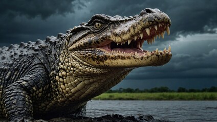 Obraz premium crocodile in the water