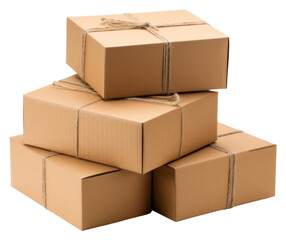 Fototapeta premium PNG Cardboard carton box delivering.