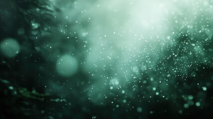 Abstract Green Bokeh Background With Light Spots