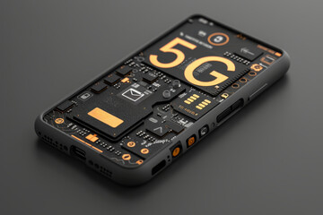 5G SIM card designed for advanced mobile connectivity and faster data speeds. The SIM card features sleek, modern design elements, symbolizing cutting edge technology and communication.