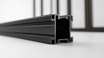Obraz premium Aluminum profile frames double glazing isolated on white background. PVC metal silver color windows and doors detail cross section. 3D illustration. aluminium protruded profile for windows and doors