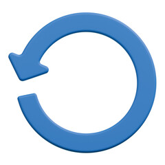 blue refresh arrow 3d illustration