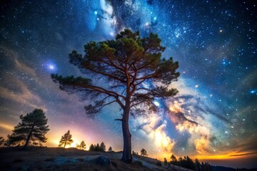 Celestial Canopy: Heavenly, ethereal, celestial, pine, starlight