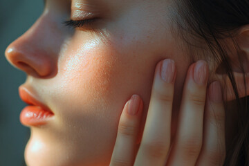 A woman with a beautiful face and long hair