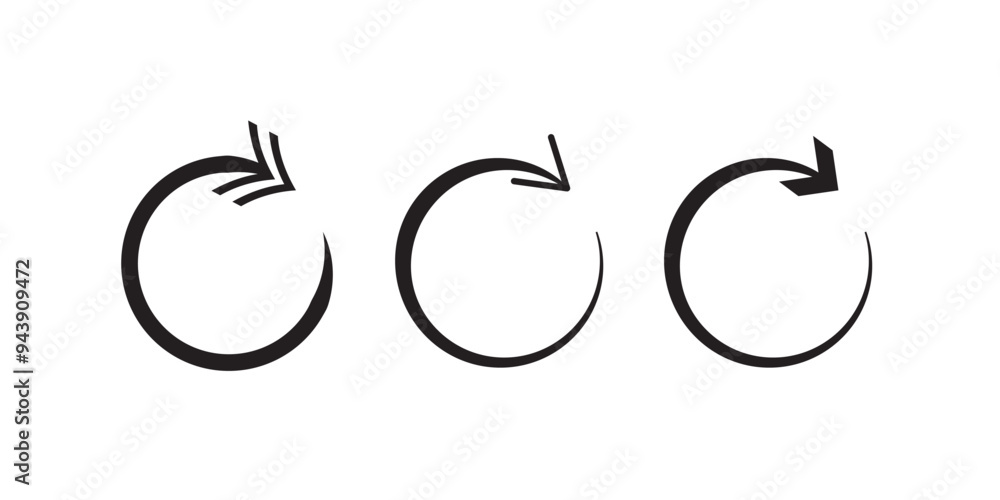 Poster printcircle arrow icon. round arrows, circular pointing sign and circles button