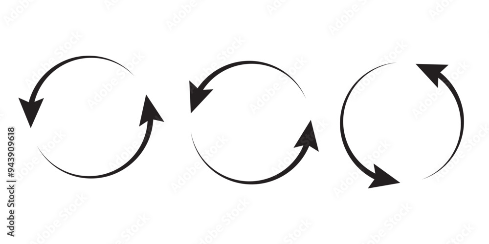 Poster printcircle arrow icon. round arrows, circular pointing sign and circles button