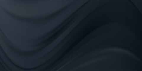 Black paper cut background. Abstract realistic papercut decoration textured with wavy layers.