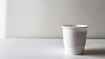 Elegant White Ceramic Coffee Mug on White Background