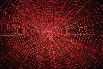 Red spider web pattern background vector presentation design