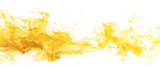 Golden swirling smoke on a white background with soft flowing patterns and textures