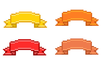 Pixel illustration of autumn colored ribbons