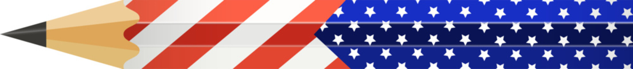 American Flag Pencil, Vote 2024, Vector