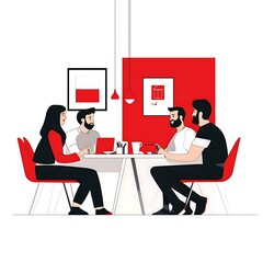 Creative Team Meeting in Modern Minimalist Office Setting
