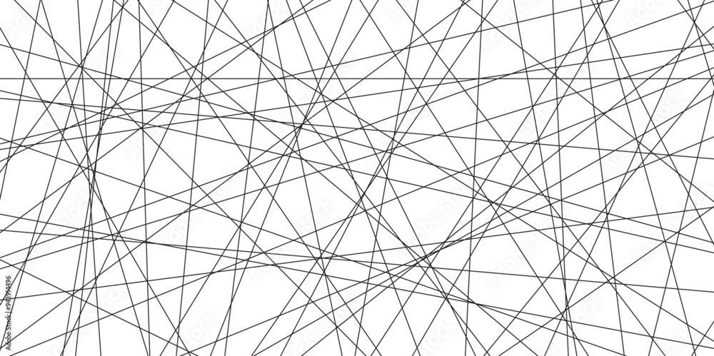 Poster Abstract black lines with white background. Creative and geometric shape with luxury pattern and paper texture design. abstract background with stripes for website design Technology background.	