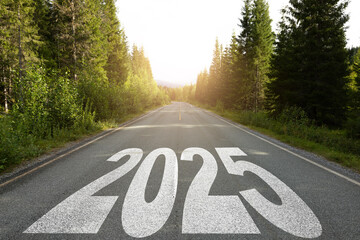New year 2025 concept, Start new year concept, Word 