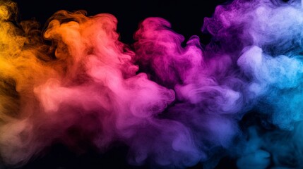 Fototapeta premium Fog or smoke color isolated transparent special effect. Dramatic smoke fog effect for spooky Halloween background.Smoke on black ink background, generative ai