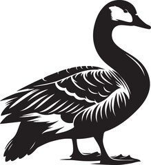 A wild duck swimming in water silhouette clipart-02