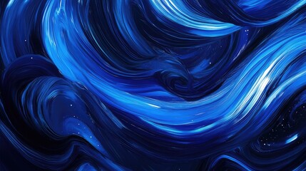 Abstract design with night colors and bold blue streaks, creating a dynamic and visually striking effect.