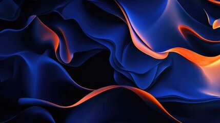 Fototapeta premium Abstract design with deep night shades and vibrant blue highlights, forming a modern visual composition.
