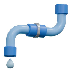 water plumbing pipe 3d illustration
