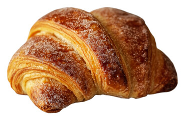 PNG Freshly baked buttery croissant with sugar topping