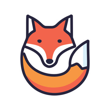 recommend clip art: Cute red fox cartoon illustration. Adorable fox cartoon in a curled up pose, representing a sense of comfort, security, and warmth. A playful and whimsical character.