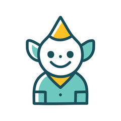 Happy elf character illustration. Adorable elf character with a festive hat, cheerful expression, and a touch of magic. This vector illustration evokes joy and wonder, perfect for whimsical designs.