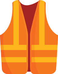 Orange reflective safety vest isolated on white background, providing high visibility and protection for workers in hazardous environments