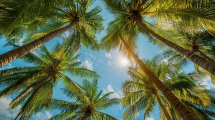 Obraz premium Palm trees in the sky