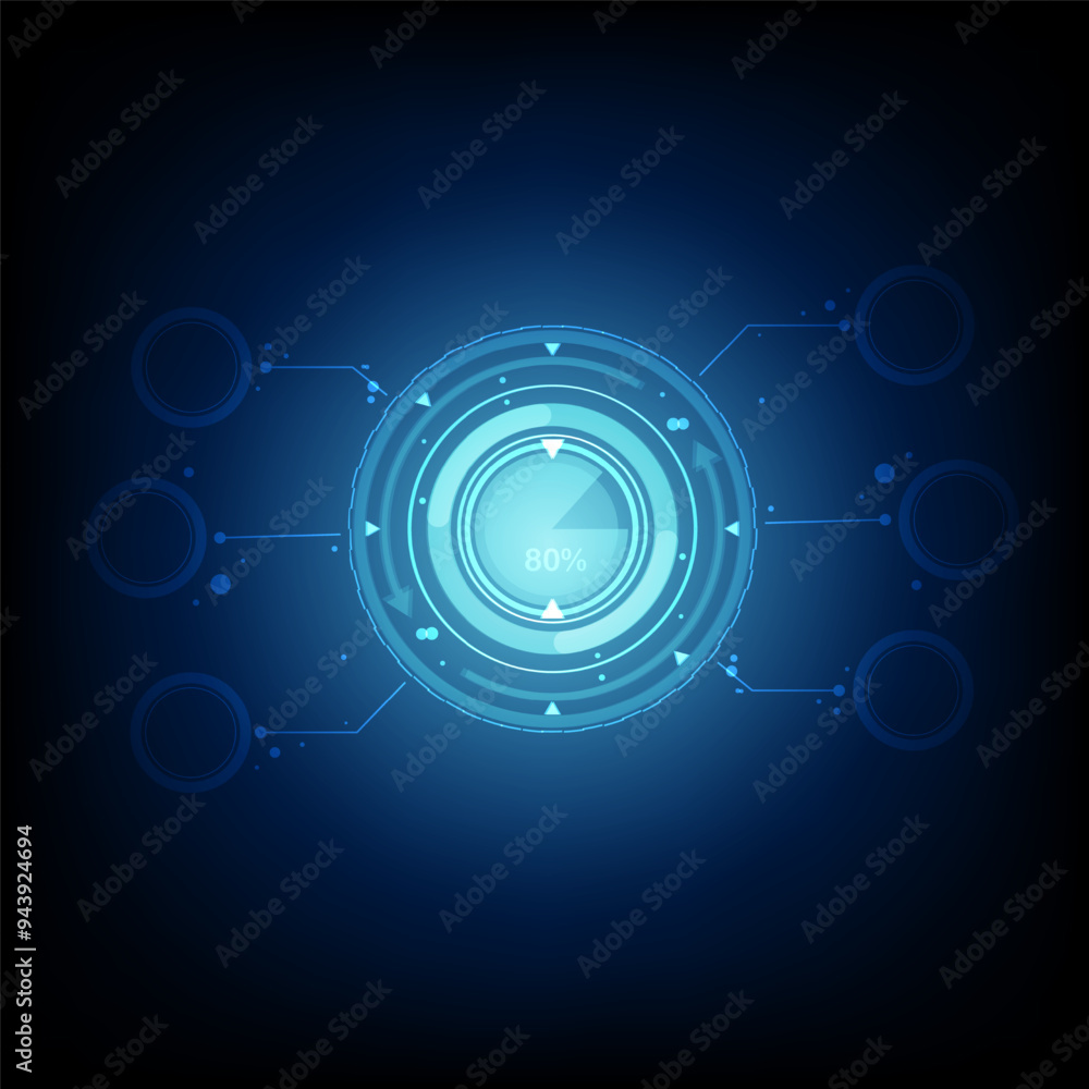 Aufkleber Abstract technological background with various technological elements. Structure pattern technology backdrop. Vector illustration.