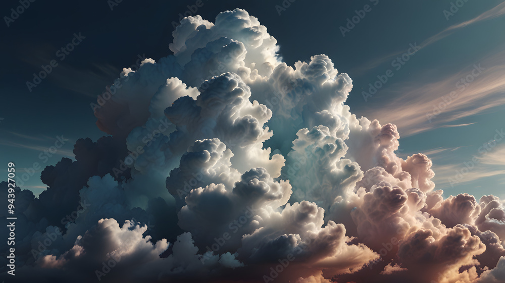 Wall mural Imagination dreamy smooth clouds 3d render