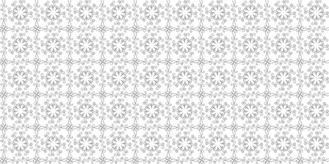 Black and white background with repeating openwork decor of twists and curls. Monochrome endless texture with abstract ornament. Vector seamless pattern for wrapping paper, giftwrap or surface texture