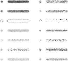 Hand drawn engraving effect stipple dot texture brush collection