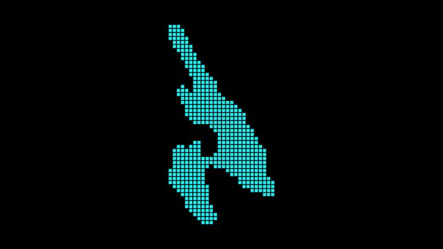 Ko Phi Phi digital map. Map of the island in dotted style. Border shape filled with rectangles. Classy video.