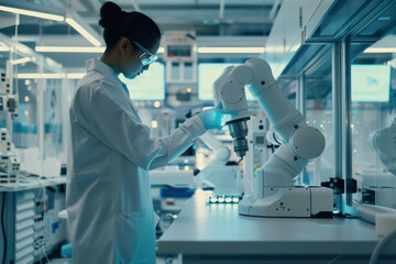 Scientist Working in Advanced Laboratory