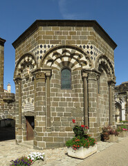 Romanesque Chapel of Saint-Clair d'Aiguilhe. 12 century. Historic city of Puy-en-Velay. France.