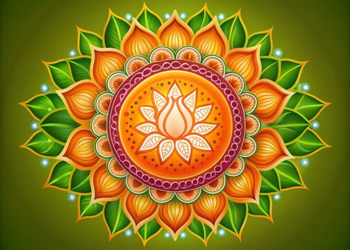 lotus mandala with bjp colors