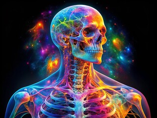 Luminescent Hues: Colorful and radiant X-ray imagery, highlighting hidden beauty and anatomical structures.