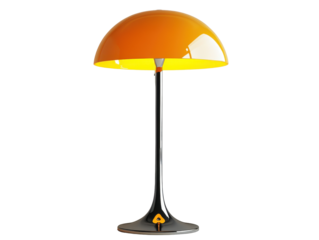 A stylish orange lamp with a sleek design, perfect for adding a modern touch to any interior space.