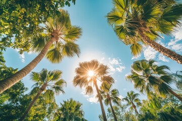 palm trees in the sunlight