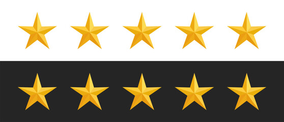 Fototapeta premium Customer rating gold five star vector design