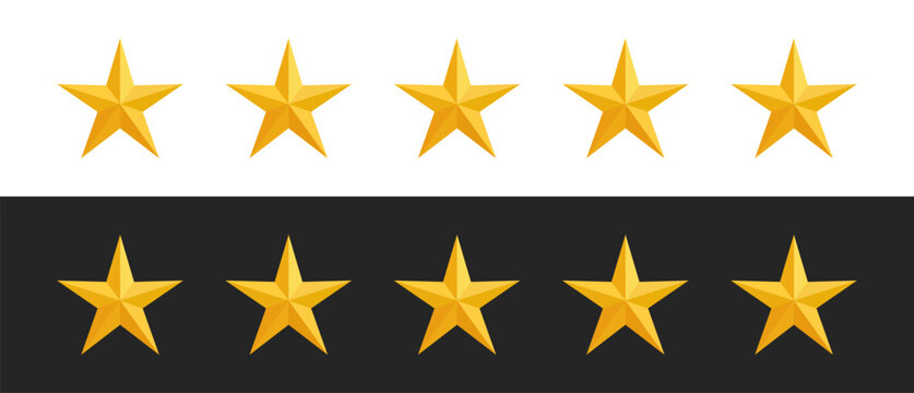 Customer rating gold five star vector design