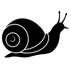 Snail silhouette vector illustration black animal on white background