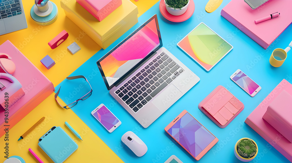 Poster workflow concept with different devices