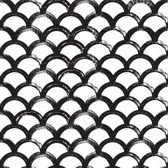 Snake skin seamless pattern. Arch geometric ornament. Reptile texture. Hand drawn black and white geometric texture. Modern print for textile, fabric, wallpaper, wrapping, scrapbook and packaging