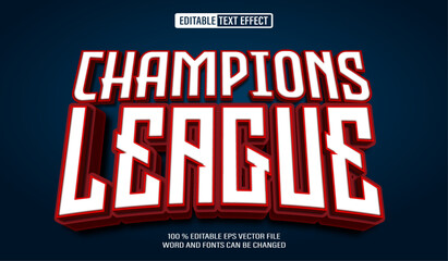 Editable 3d text style effect - Champions League text effect Template