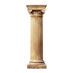 Fototapeta premium Vintage Acient Pillar, Building History, Isolated Transparent, Generative AI 